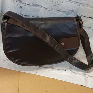 Polo Ralph Lauren Brown Leather Crossbody Saddle Bag